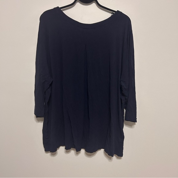 J Jill Wearever Collection Women's size 4X Navy V-Neck Top Plus Size Jersey Knit - Picture 8 of 10